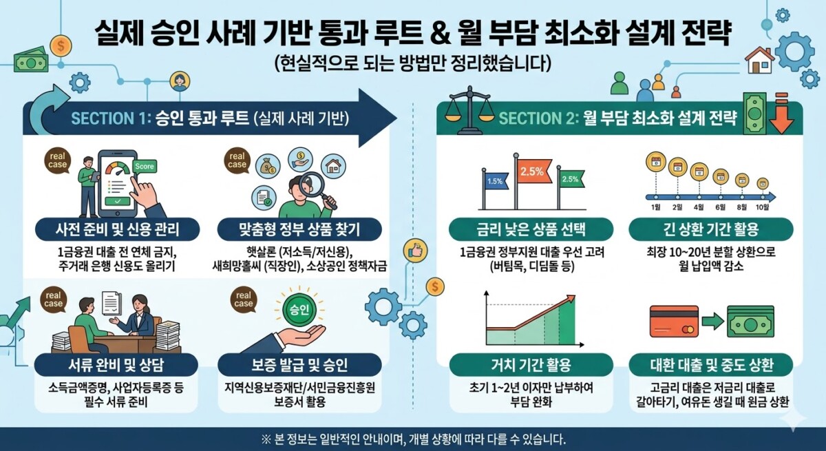 실제 승인 사례 기반 통과 루트 & 월 부담 최소화 설계 전략 (현실적으로 되는 방법만 정리했습니다)