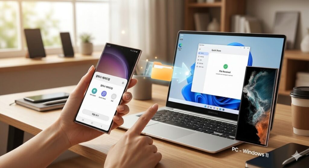 '2. 퀵셰어 사용법' (2) 윈도우 PC 연동 부분