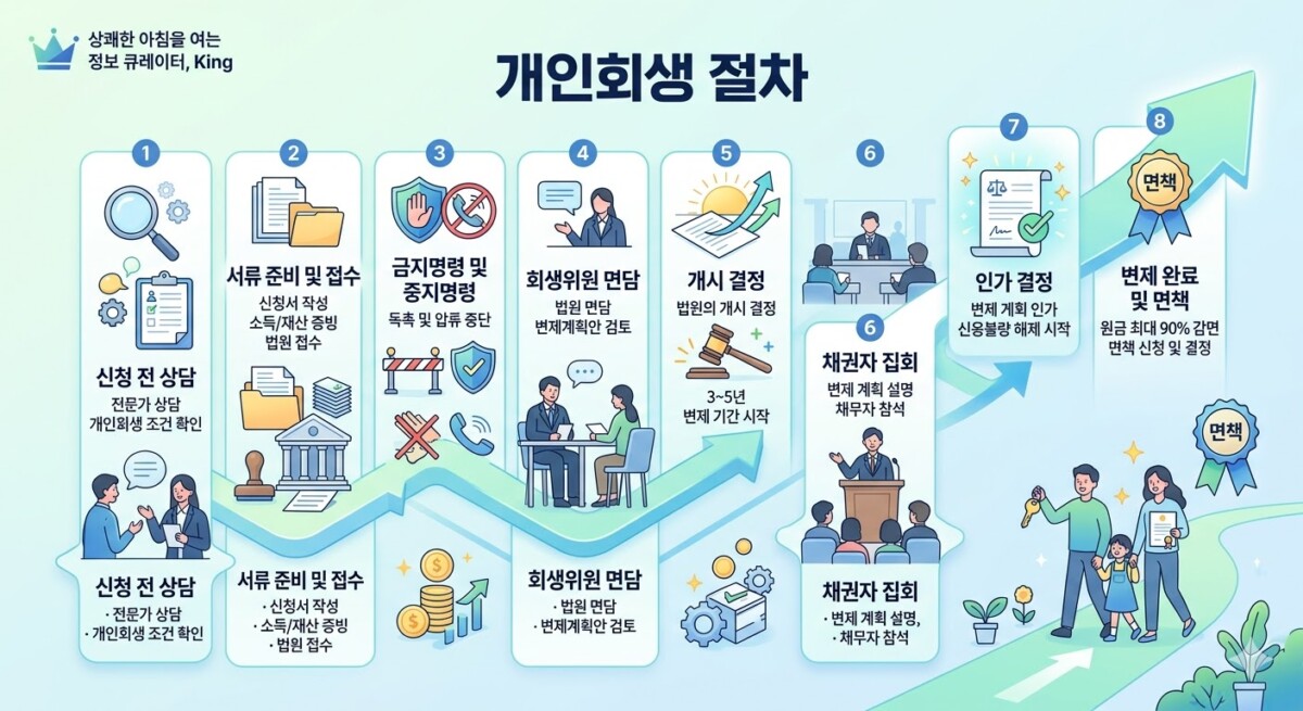 "빚 탕감의 지름길! 개인회생 조건 확인하고 최대 90% 원금 감면받는 법"