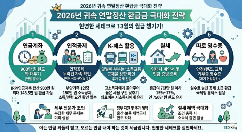 2026년 귀속연말정산 환급금 극대화전략